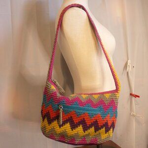 The Sak Preowned Multicolor Crochet Chevron Bag